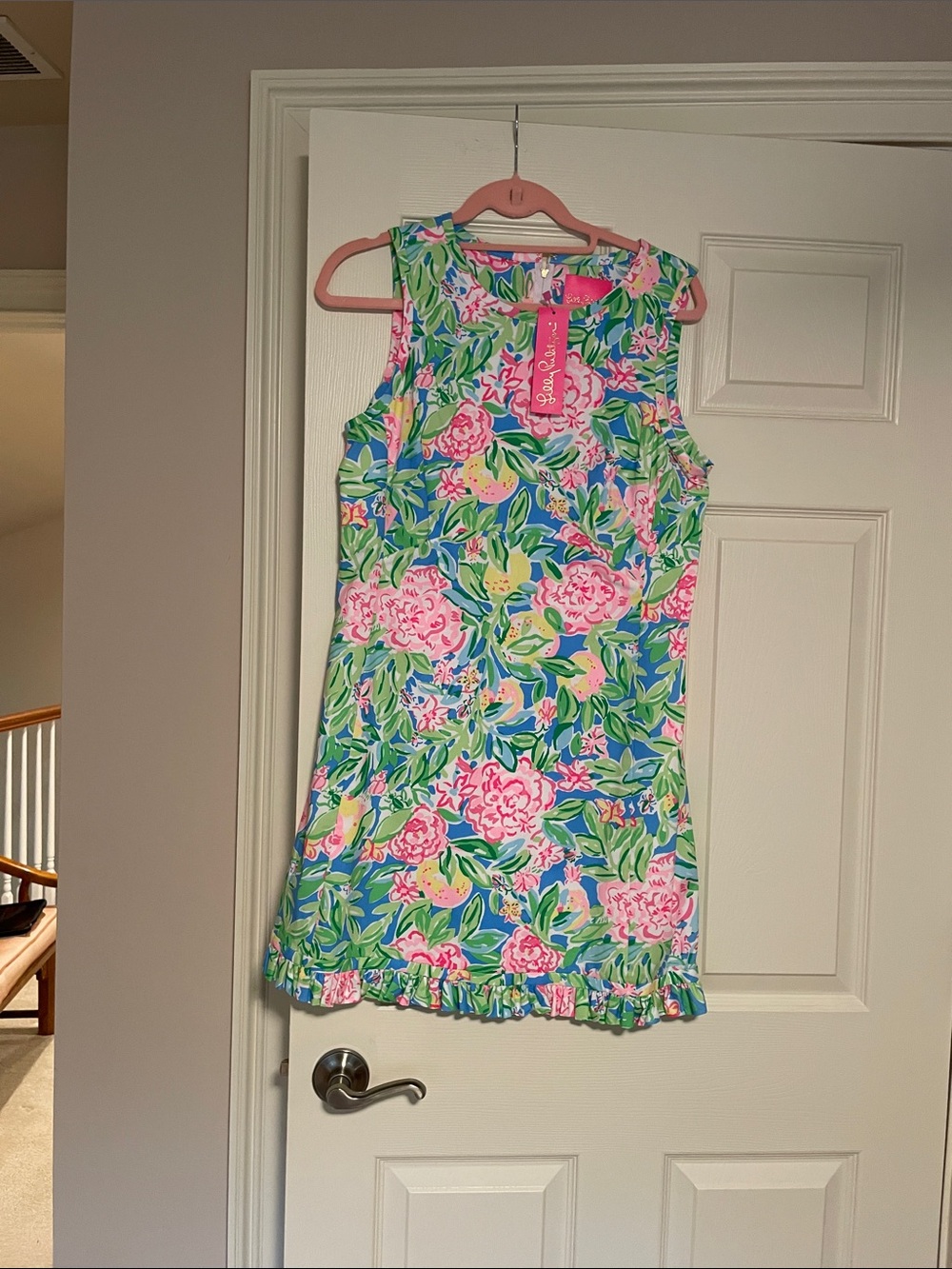 Sleeveless Floral Shift Dress in Pink & Green NWT Lilly Pulitzer
